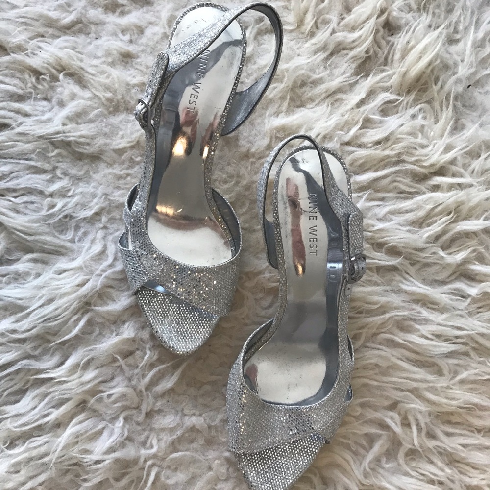 Formal silver Nine West heels